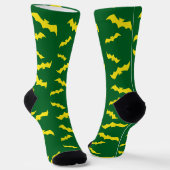 Chaussette Chauves-souris jaunes volantes d'Halloween (Angulaire)