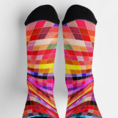 Chaussette Chèques Abstraits tordus brillants colorés (Haut)
