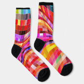 Chaussette Chèques Abstraits tordus brillants colorés (Droite)