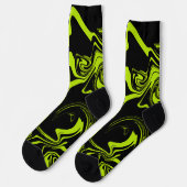 Chaussette Chèques et permules - Lime vert et noir (Gauche)