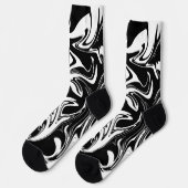Chaussette Chèques et tourbillons - Noir et Blanc (Gauche)