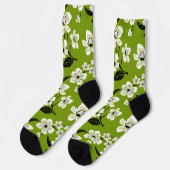 CHAUSSETTE CHERRY BLOSSOM - SAKURA (MATCHA GREEN) (Gauche)