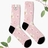 CHAUSSETTE CHERRY BLOSSOM SAKURA MOTIF MONOGRAM SOCKS