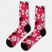 CHAUSSETTE CHERRY BLOSSOM - SAKURA (ROUGE) (Gauche)