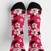CHAUSSETTE CHERRY BLOSSOM - SAKURA (ROUGE) (Haut)