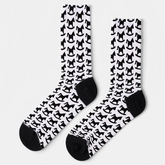 Chaussette Cheval à bascule noir (Gauche)