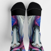 Chaussette Cheval Fantastique, Crinière Rose Mauve Bleu Brode (Haut)