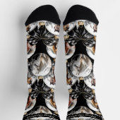 Chaussette Chevaux noir et or Citation de Noël (Haut)