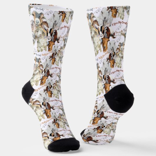 Chaussette Chèvre se reproduit J'aime mes chèvres (Angulaire)