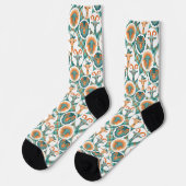 Chaussette Chèvres Hipster Chèvres turquoises et en terre cui (Gauche)