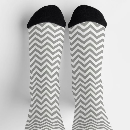 Chaussette Chevron blanc gris (Haut)