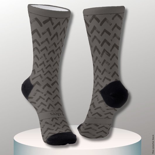 Chaussette Chevron Gris Clair et Gris Foncé Nom