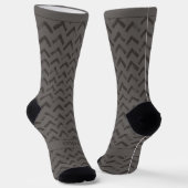 Chaussette Chevron Light Gray and Dark Grey Name (Angulaire)