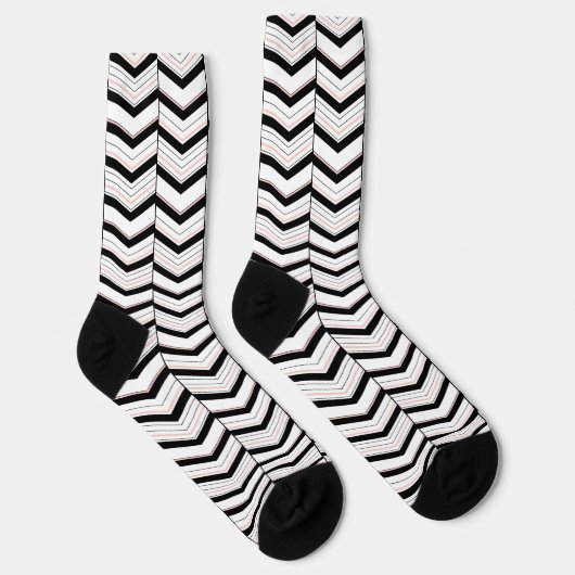 Chaussette Chevron noir blanc et blanc (Droite)