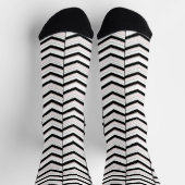 Chaussette Chevron Noir Blanc et Rose (Haut)