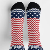 Chaussette Chevron Stripes et Dots Patriotique (Haut)