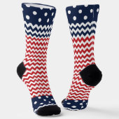 Chaussette Chevron Stripes et Dots Patriotique (Angulaire)