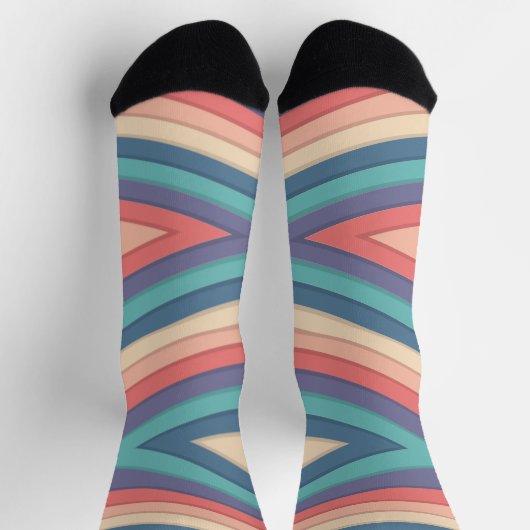 Chaussette Chevron Zigzag Stripes Motif sans couture (Haut)