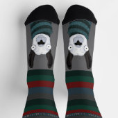 Chaussette Chic Fête Drôle “Fleece Navidad” Lama Gris (Haut)