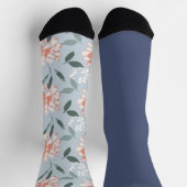 Chaussette Chic Pastel Bleu Floral Odd Chaussettes Différence (Haut)