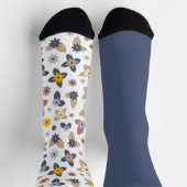 Chaussette Chic Pastel Bleu Floral Odd Chaussettes Différence (Haut)