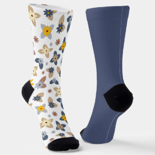 Chaussette Chic Pastel Bleu Floral Odd Chaussettes Différence