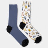 Chaussette Chic Pastel Bleu Floral Odd Chaussettes Différence (Droite)