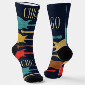 Chaussette Chicago Vintage Guitars Concert Festival Souvenir (Angulaire)