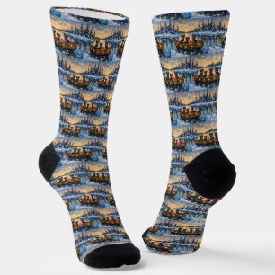 Chaussette Chien Affenpinscher Noël Bateau Fêtes
