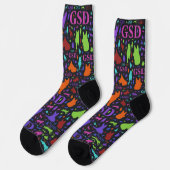 Chaussette Chien berger allemand - motif d'art de mot GSD (Gauche)