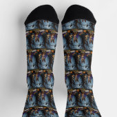 Chaussette Chien berger belge Peinture Whimsical Halloween (Haut)