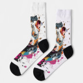 Chaussette Chien d'art Pop Bleu Orange (Gauche)