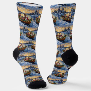 Chaussette Chien de Bétail Australien Bateau de Noël de Fêtes