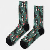 Chaussette Chien de montagne bernois de Noël (Gauche)