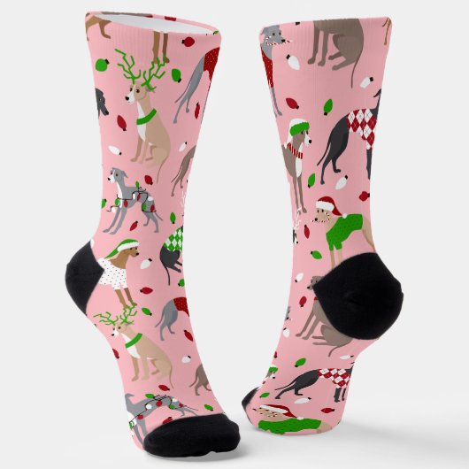 Chaussette Chien de Noël italien Greyhound (Angulaire)