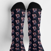 Chaussette Chien de style Berger Allemand Drapeau USA (Haut)