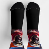 Chaussette Chien de taureau français avec Noël du chapeau (Haut)