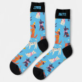 Chaussette Chien d'hiver fantasque Chien Motif mignon Chiot (Gauche)