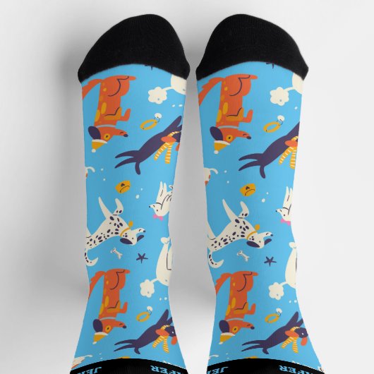 Chaussette Chien d'hiver fantasque Chien Motif mignon Chiot (Haut)