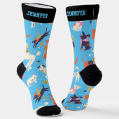 Chaussette Chien d'hiver fantasque Chien Motif mignon Chiot (Angulaire)