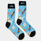 Chaussette Chien d'hiver fantasque Chien Motif mignon Chiot (Droite)
