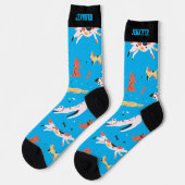 Chaussette Chien mignon Doodle Motif Retro Puppy Lover (Gauche)