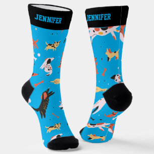 Chaussette Chien mignon Doodle Motif Retro Puppy Lover