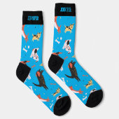 Chaussette Chien mignon Doodle Motif Retro Puppy Lover (Droite)