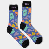 Chaussette Chien mignon Face Doodle Motif Retro Puppy Lover (Droite)