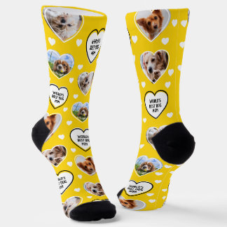 Chaussette CHIEN MOM Custom 4 Animal Chat Chien Coeur Photo J