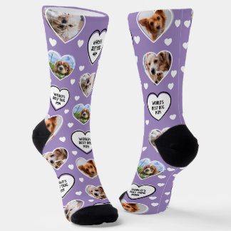Chaussette CHIEN MOM Custom 4 Animal Chat Chien Coeur Photo V