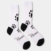 Chaussette Chien patte noir animal ajouter nom texte animal p (Droite)
