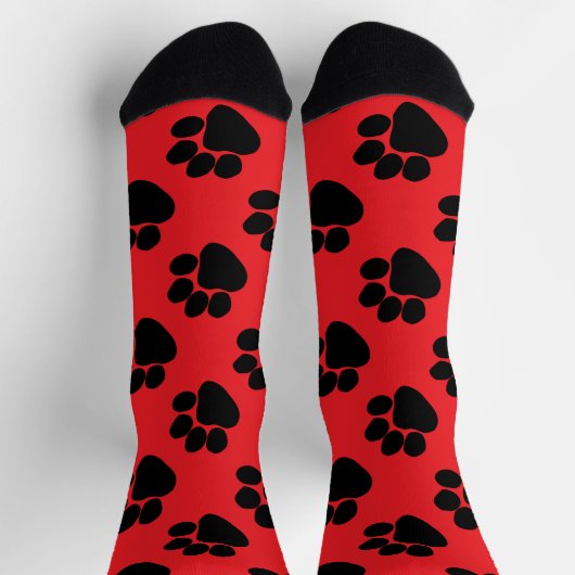 Chaussette Chien Paws Anniversaire Cadeau Rouge (Haut)