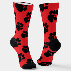Chaussette Chien Paws Anniversaire Cadeau Rouge